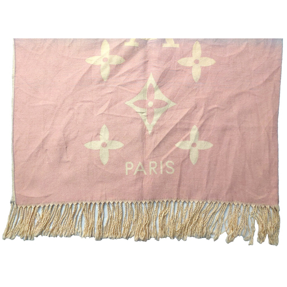 Louis Vuitton Monogram Reykjavik Yellow Pink Blue Gradient Shawl Pre-Owned $995 - Picture 13 of 16